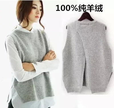 2017 кашемировая стандартная куртка Свободный жилет пуловеры женский модный