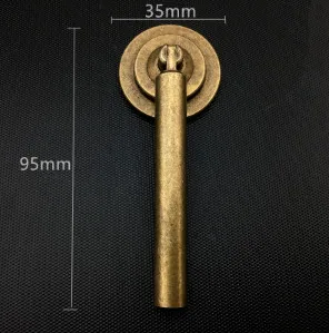 

Thick Chinese antique cupboard copper accessories pure copper round bookcase closet door solid 95mm*35mm