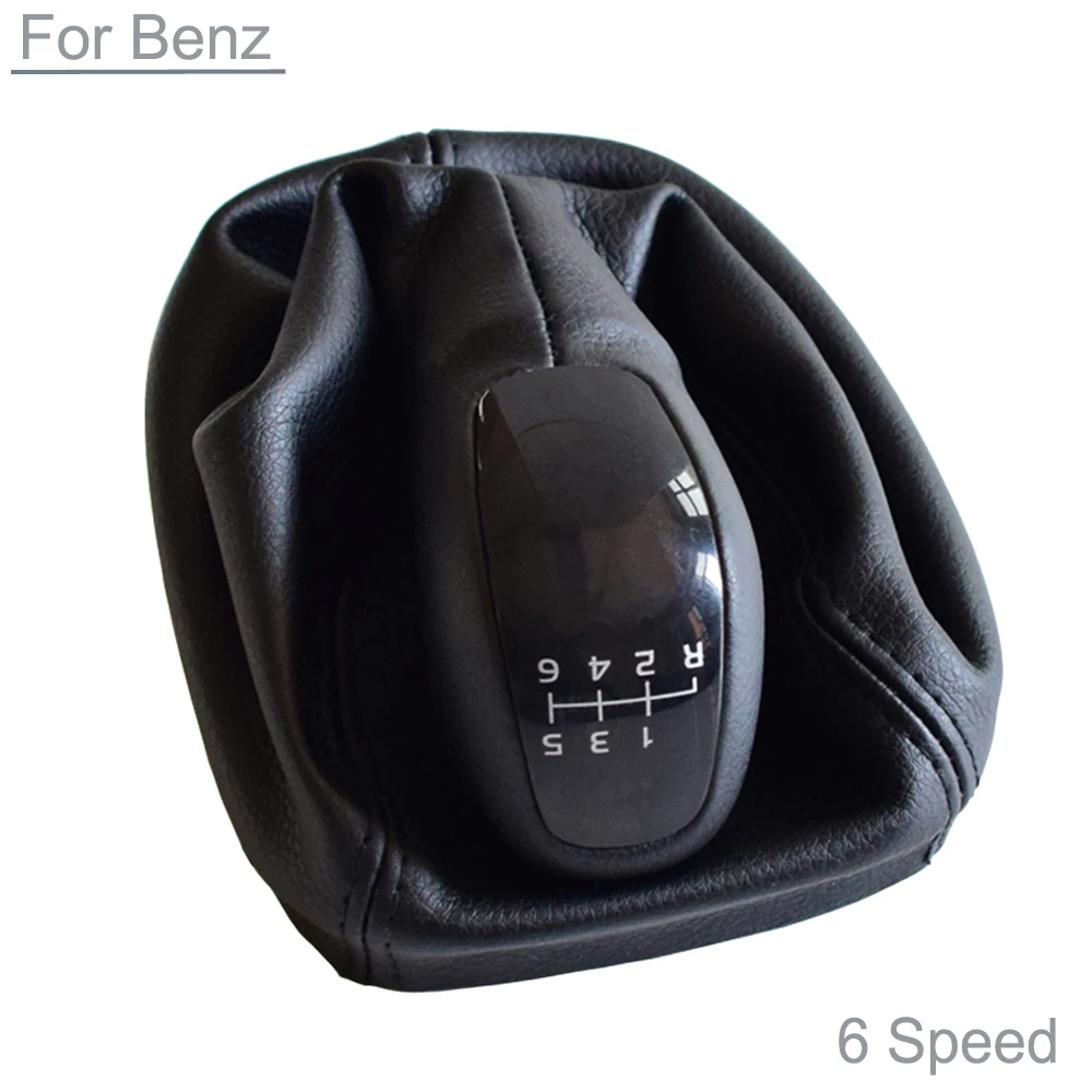 

Car Manual Gearshift Knob Shift Handball With Boots Leather Cover For Mercedes-Benz C Class W203 2000-2004 S203 For 6 Speed