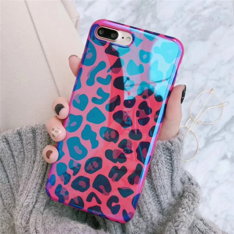 Gimfun Pink Leopard Phone Case for Iphone Xs Max Xr Blu