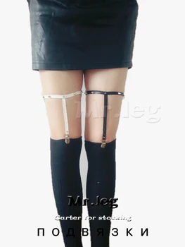 

Fashion Harajuku Garters Belts One line Leg Harness 2015 plus size Handmade Punk Rock Goth Stud Rivets leather Garter