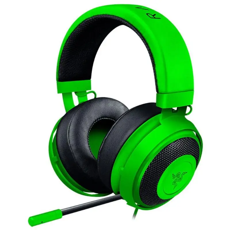 Универсальные наушники razer Kraken V2 3 цветов 3,5 мм, проводные наушники с шумоподавлением, игровая гарнитура с микрофоном - Color: Green