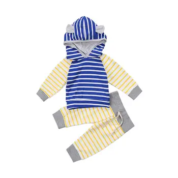 

Newborn Baby Boys Girl Hooded Sweatshirt Infant Hoodie Tops Shirt Long Pants Outfits Set Clothes