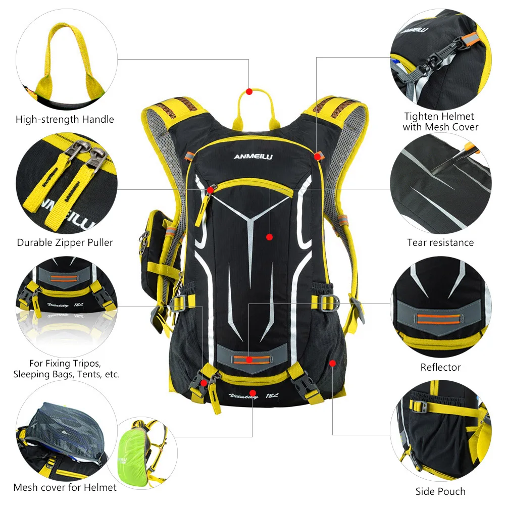 Clearance ANMEILU 18L Climbing Bags Cycling Bag Bicycle Backpack Hydration Sport Ultralight Hiking Pouch with Rain Cover casco ciclismo 4 Clearance ANMEILU 18L Climbing Bags Cycling Bag Bicycle Backpack Hydration Sport Ultralight Hiking Pouch with Rain Cover casco ciclismo 4