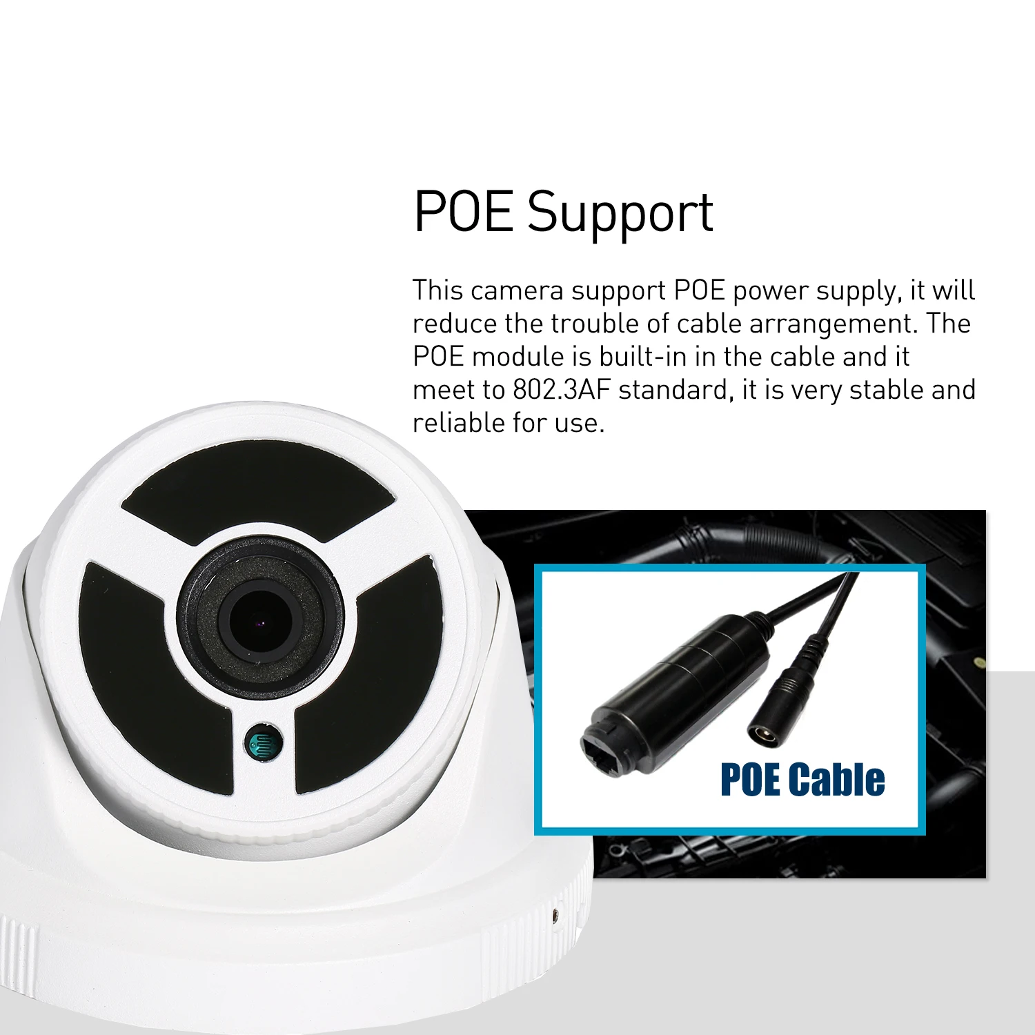 Водонепроницаемая стандартная IP камера POE H.265 3 Мп 1296P/1080P наружная