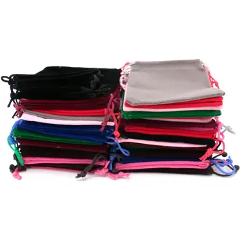 

Wholesale 100pcs/lot 10x12cm Christmas Gift Bags Velvet Bag Drawstrings Pouches Jewelry Display Packing Bags Can Customize Logo