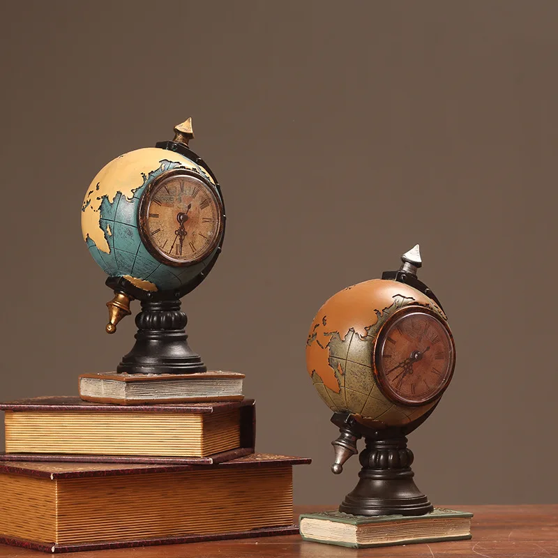 1 шт. креативные ретро аксессуары для украшения дома мини-глобусы часы миниатюрные фигурки домашний декор ремесла