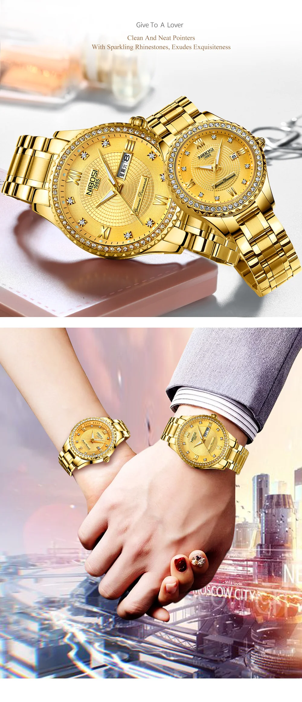 NIBOSI Unisex Lover's Watches Top Brand Luxury Men Watch And Watches Women Waterproof Quartz Wristwatch Lady Clock Crystal (6)