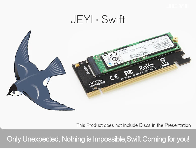 JAYI Cool Swift NVME M.2 X16 PCI-E Пылезащитная Сборная Панель 2280 Алюминиевый Лист Золотые Прутки Термальность Силиконовая Вафельная Система Охлаждения