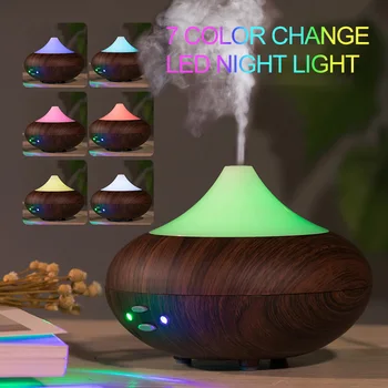 

210ml USB Aroma Air Humidifier Essential Oil Diffuser wood Aromatherapy Electric Ultrasonic cool Mist Maker 7 colors LED Light