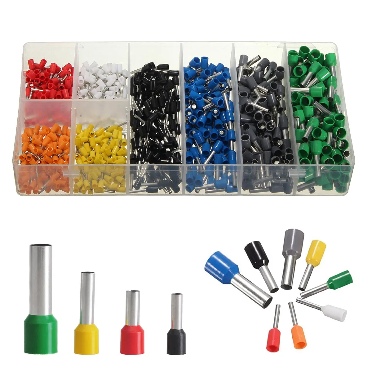 1Box Ferrule Wire Assorted Connector Set Self Adjusting Crimping Plier 10 22mm AWG ALI88in