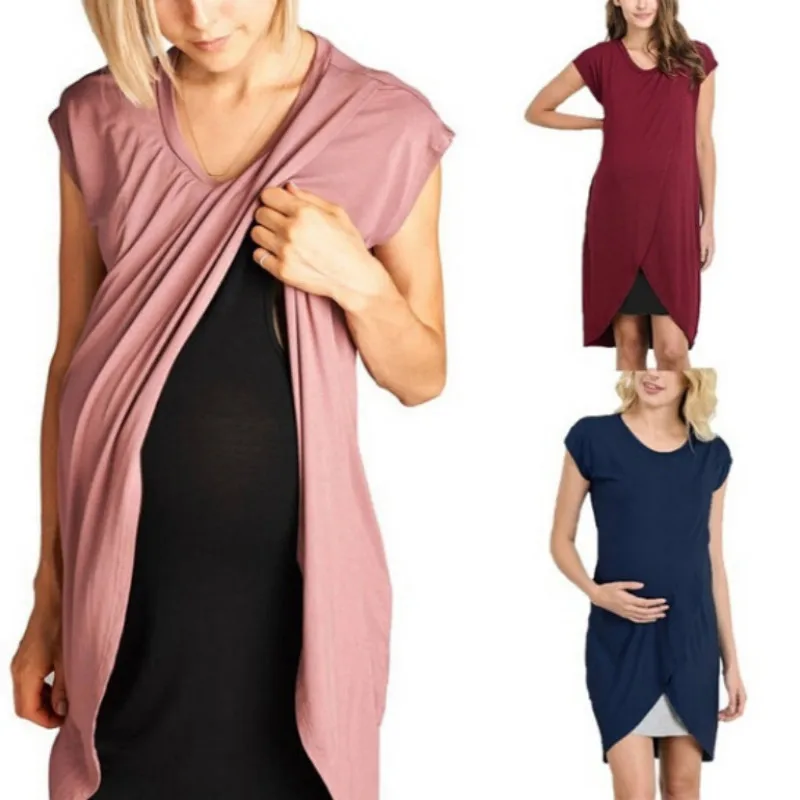 Summer 2019 Maternal T.shirts Summer Breastfeeding Clothes Top for