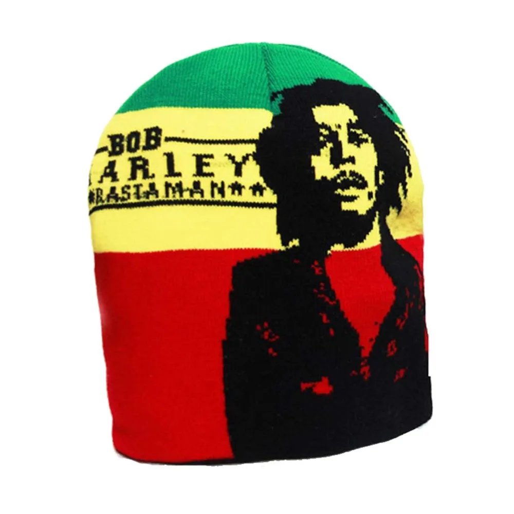 Модные хип хоп Ямайка вязаные шапочки Skullies шапка Боб Марли Раста Gorro для женщин и