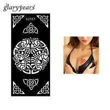 1 шт. боди арт Аэрограф краска трафаретная наклейка полая хна трафарет татуировки для женщин геометрический цветочный дизайн рисунок подарок S2127