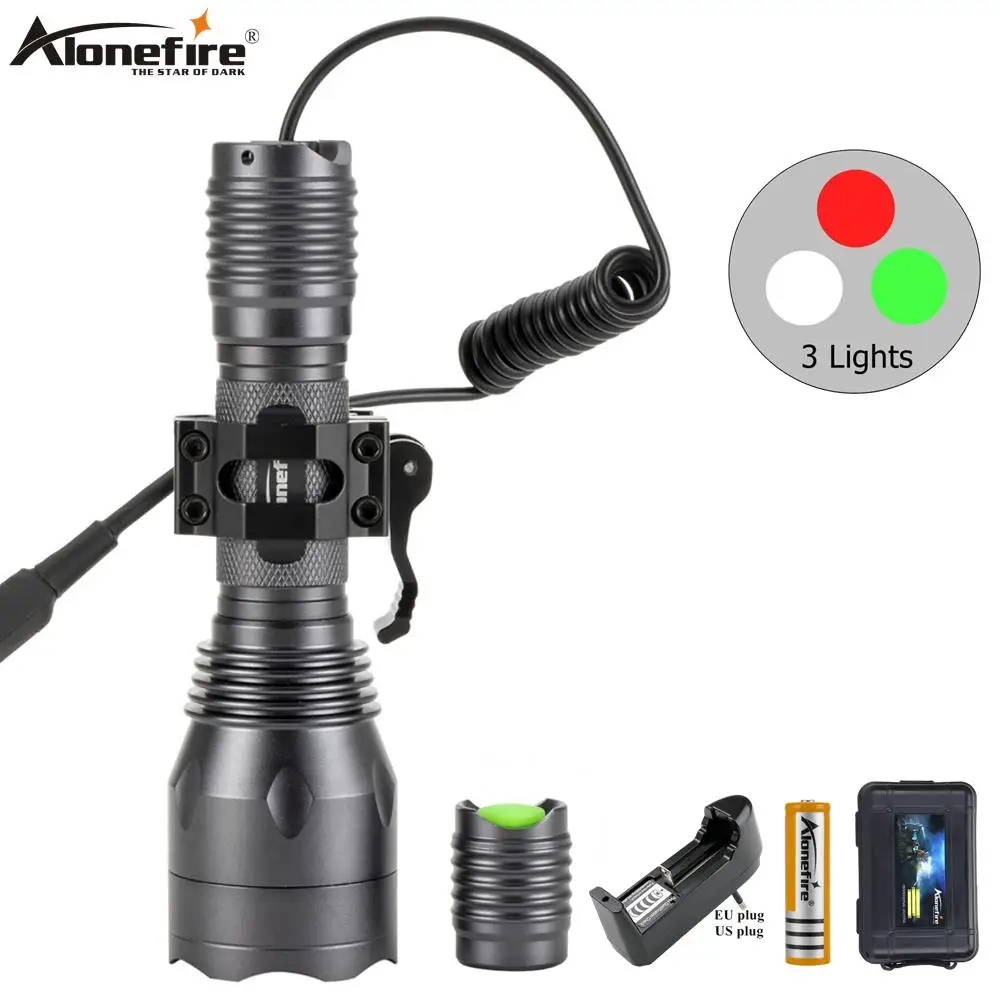 AloneFire C10 светодиодный тактический фонарь для охоты флэш светильник цвета: красный