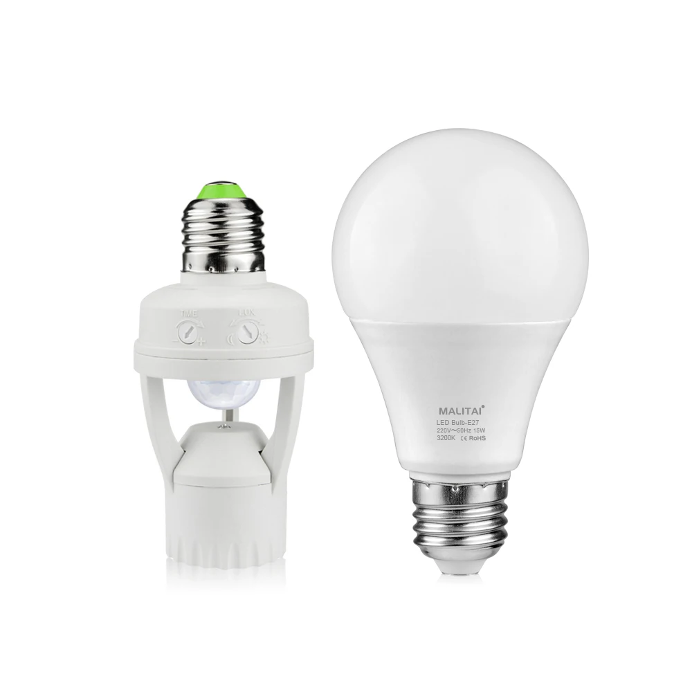 

E27 LED Lamp Light PIR Motion Sensor Smart Switch 220V LED Lamp Holder E27 Base Converter Light Control Smart Switch Socket