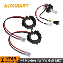 Auxmart H7 светодиодный лампа фары разъем адаптера для Volkswagen VW Golf MK7 светодиодный лампы Авто H7 базы держателя разъем для VW Golf MK 7