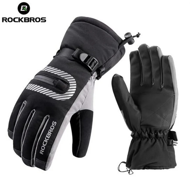 

ROCKBROS Winter Thermal Warm Cycling Gloves Touch Screen MTB Bike Gloves Men Women Full Finger Keep Warm Bicycle Gloves
