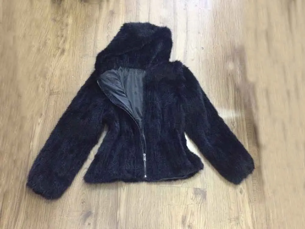 Горячая Распродажа, настоящая вязаная норковая Меховая куртка для женщин, модная шуба из натуральной норки, новая брендовая шуба из натурального меха, размер M-7XL, TSR282 - Цвет: Black With Lining