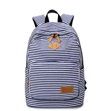 Preppy Bagpack Female Canvas Striped Printing Backpack Women Computer Back Pack Lady School Bags for Teenagers