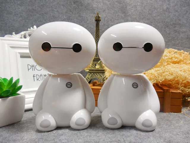 Милый мультяшный светодиодный перезаряжаемый Настольный светильник Baymax, гибкая длина, 12 светодиодный, 220 В, современная лампа для чтения, для защиты глаз студента