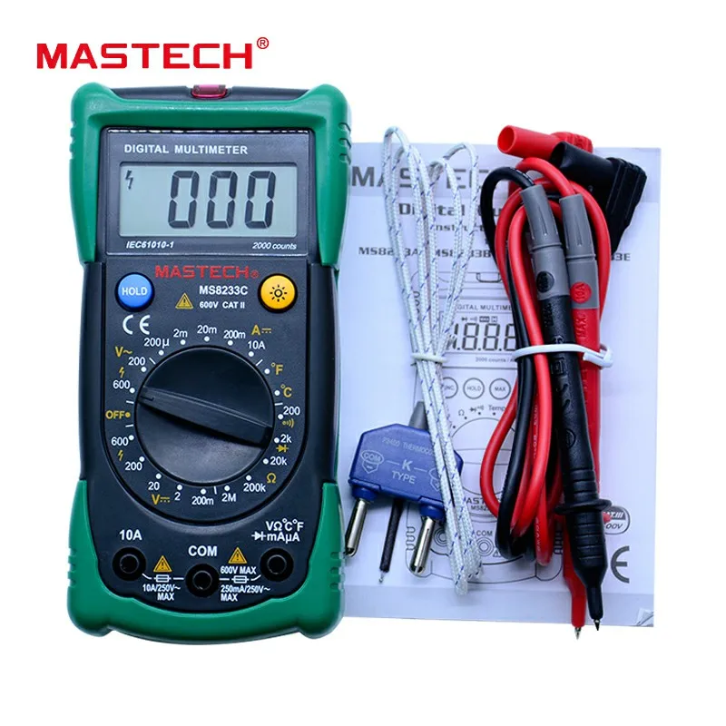 Цифровой Бесконтактный Мультиметр MASTECH MS8233C измеритель переменного/постоянного