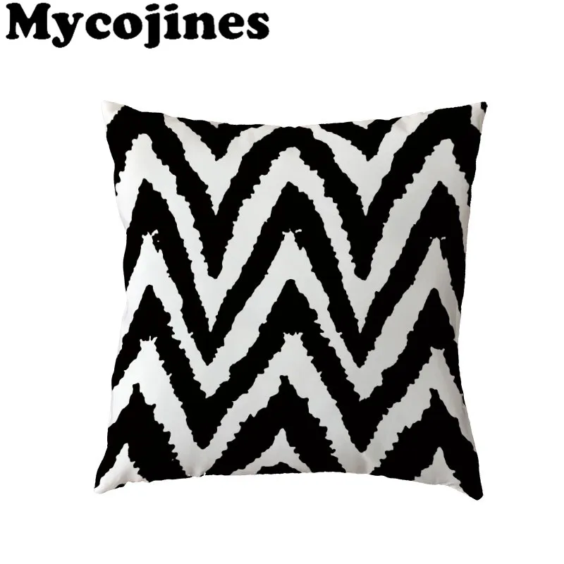 Us 1 58 30 Off Simple Watercolor Style Cushion Cover Black White Zebra Stripes Home Bedroom Sofa Gift Decor Polyester Peach Skin Pillow Cases In