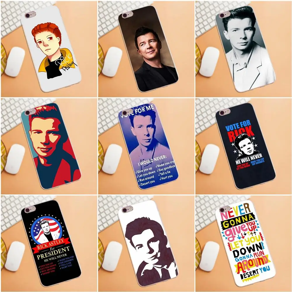 

Soft New Style For iPhone 4 4S 5 5C SE 6 6S 7 8 Plus X HTC Desire 628 630 816 820 One A9 M7 M8 M9 M10 Rick Astley For President