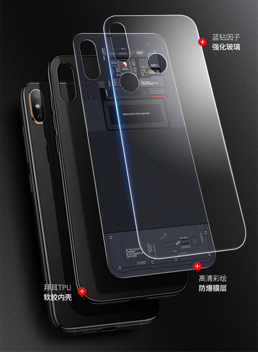 for xiaomi mi play mi8 case glass (2)