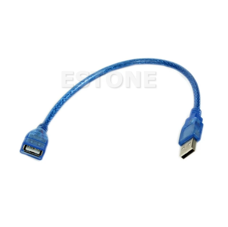 

23cm Short USB 2.0 A Female To A Male Extension Cable Cord Blue
