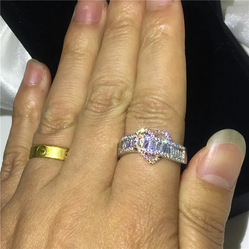 Choucong сердце любовное обещание кольцо стерлингового серебра 925 AAAAA cz обручальное кольцо для женщин мать юбилей ювелирные изделия