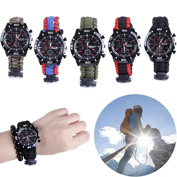 

Outdoor Multi-functional Watches Outdoor Survival Emergency Watch Men Women Camping Tool Tools Compass Whistle