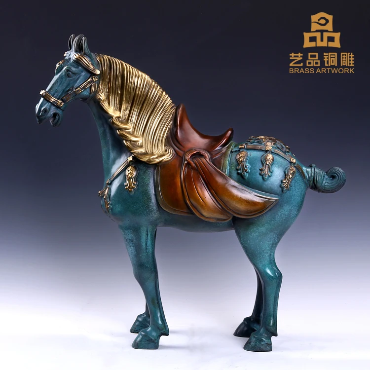 

Copper horse ornaments pottery Zhaocai crafts high-end modern Chinese art jewelry Home Furnishing Tang Ma