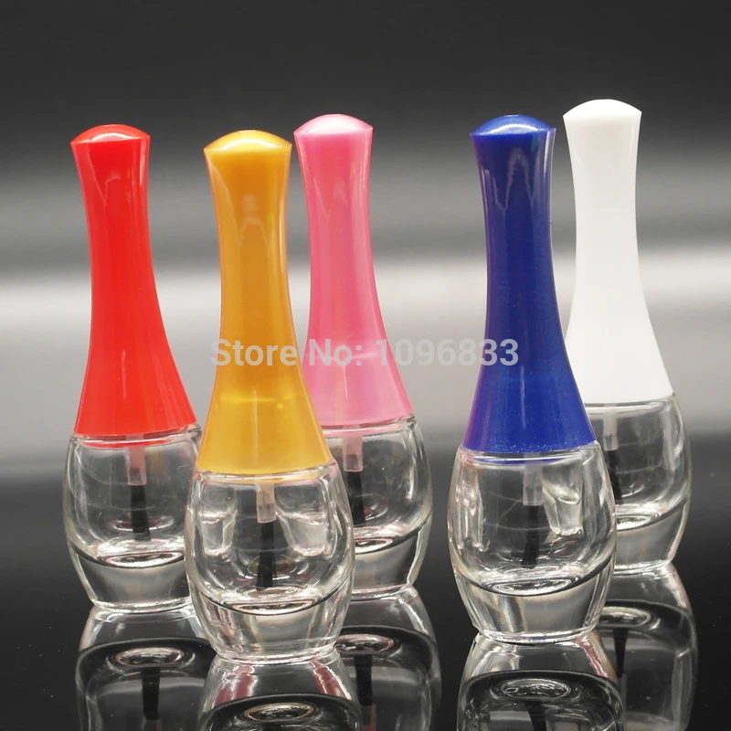 10ML Empty Nail Enamel Bottle 10G Beauty Packing Vial with Brush Oil Polish Glass Bottles Manicure 20pcs | Красота и здоровье