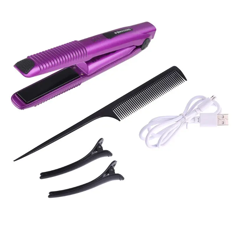 

Professional USB Rechargeable Ceramic Hair Straightener Curling Styling Tool Set