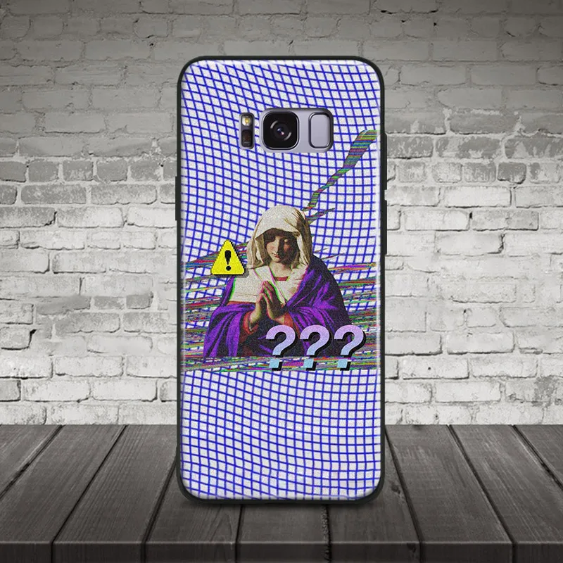 

Psychedelic aesthetic Virgin Mary coque Soft Silicone Phone Case Shell Cover For Samsung S7 Edge S8 S9 Plus Note 8 9