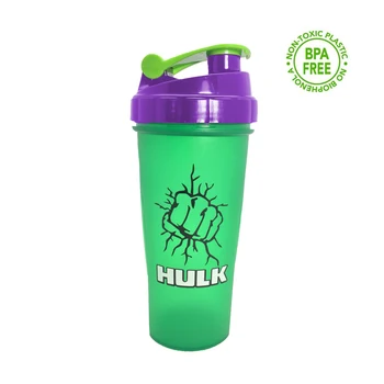 

Super Heroes Shaker Bottle Sports Whey Protein Powder Mixing Bottle With Stirring Ball itness Water Bottle BPA Free