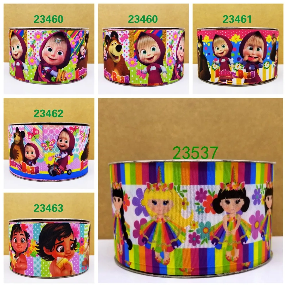 

Cartoon printed grosgrain ribbon ,satin ribbon 10 yards . 23460--