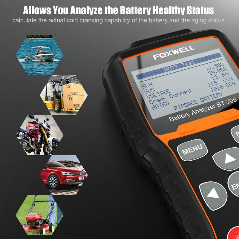 Foxwell BT705 12 В 24 в автомобильный тестер для аккумулятора система диагностический