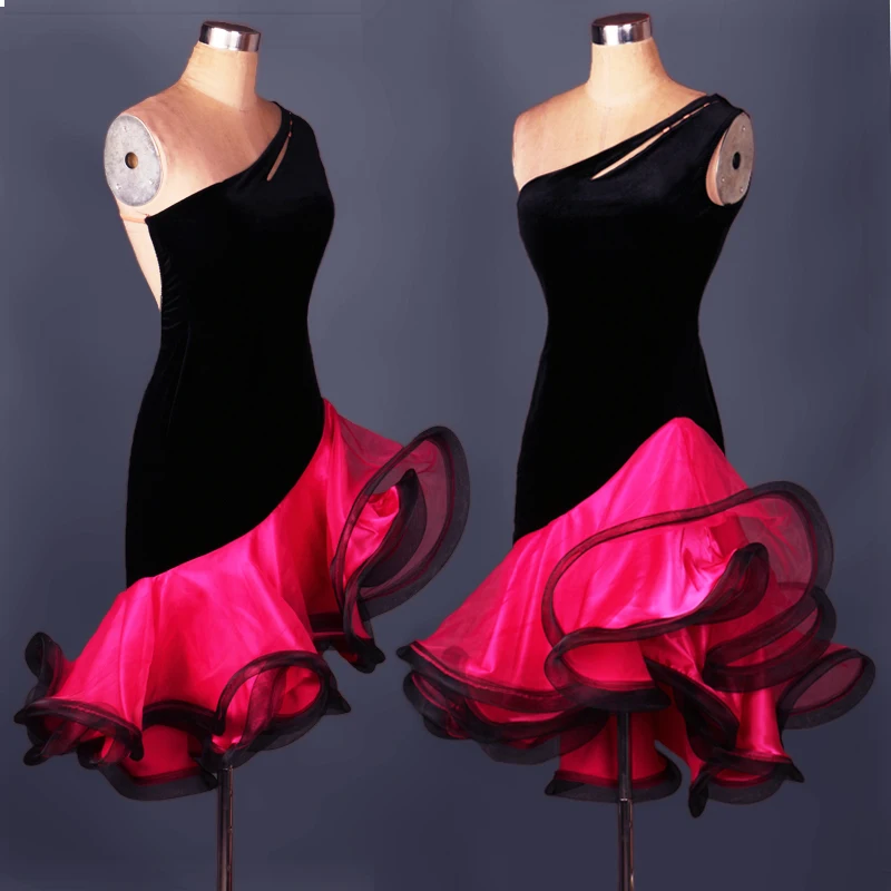 Бальные платья латинские женские танцевальные платья женские соревнования ча Румба Самба Танго Сальса для девушек - Цвет: E
