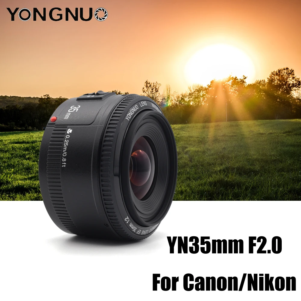 

YN35mm F2 YONGNUO Camera Lens for Nikon Canon EOS YN35MM Lenses AF MF Wide Angle Lens for 600D 60D 5DII 5D 500D 400D 650D 6D
