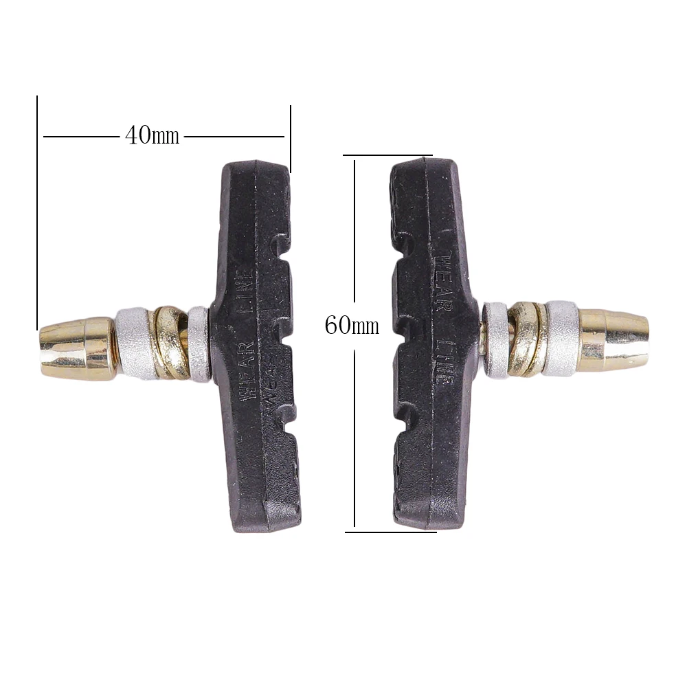 

MTB Mountain Bike Road Bicycle Cycling Braking V-Brake Pads Blocks Holders Durable Rubber Shoes 60mm 1 Pair