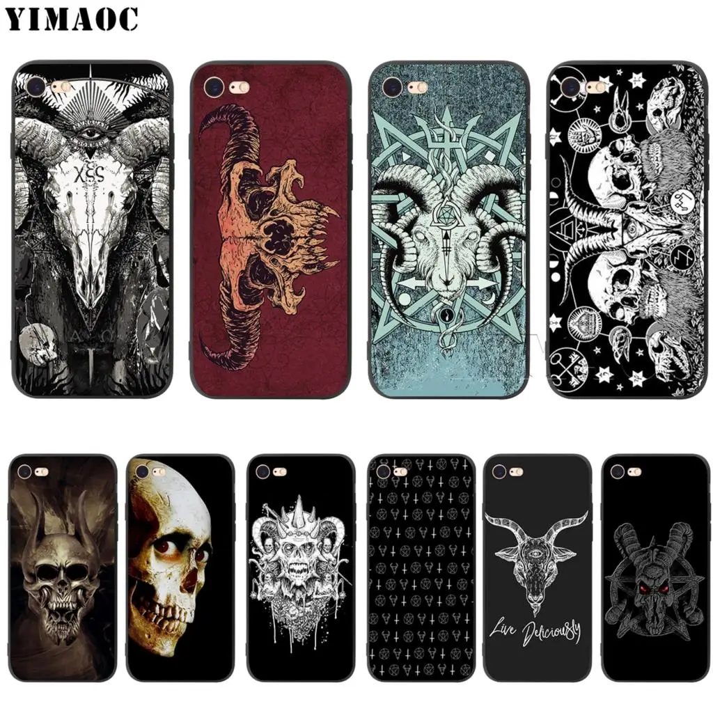 

YIMAOC Satanic Skull Silicone Soft Case for iPhone 11 Pro XS Max XR X 8 7 6 6S Plus 5 5S SE