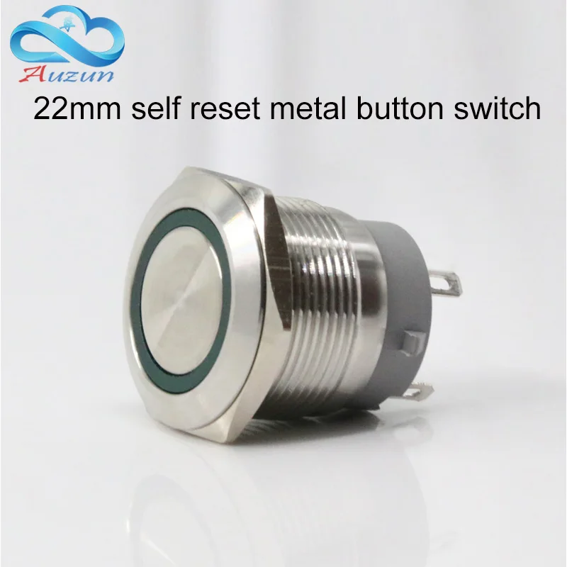 

22 mm metal button switch reset button switch instantly returns to copper nickel plating voltage 6 v12 v24V220V current 10A