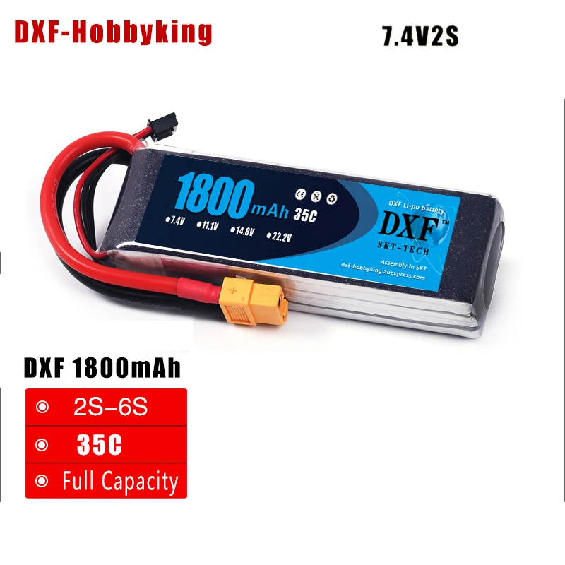 

2017 DXF Lipo Battery 7.4V 1800mah 35c 2s XT60 Max 60C RC Bateria fpv Drone AKKU Car Boat Helicopter Airplane Quadcopter UAV