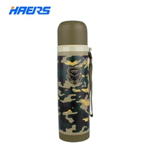 Haers termo 500 ml de acero inoxidable termo aislantes botella de agua al aire libre amy verde fresco diseño forma hb-500fax-1 bala