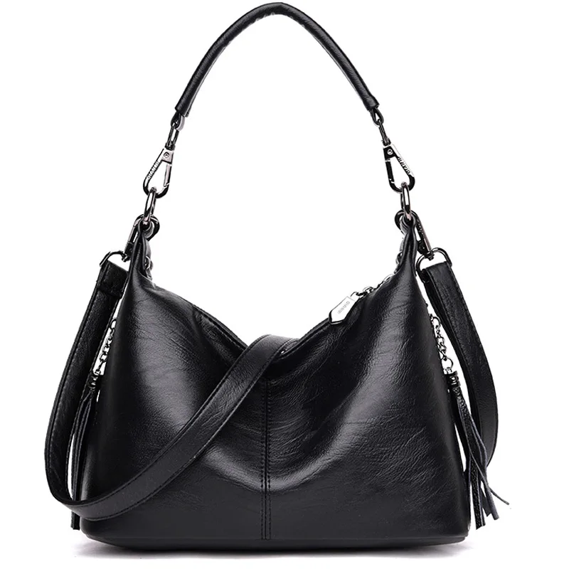 Модные юбки-пачки для девочек, сумка Для женщин кожаные сумки на плечо сумка женская через плечо сумки Женская роскошная дизайнерская сумка Брендовая женская сумка-мешок - Цвет: Black