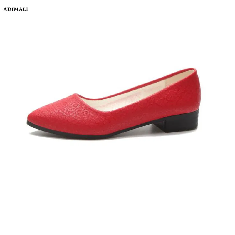 

2019 Women Genuine Leather Shoes Low Heel Women Shoes Heel Black Shoes Office Lady Sexy Party Shoes Big Size 34-42
