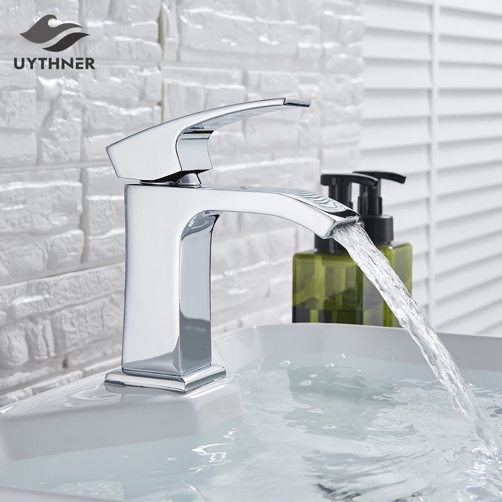 

Newly Fashion Style Bath Basin Brass Faucet Basin sink faucet bathroom Crane Cold and Hot Water Mixer Taps Home Multi-color
