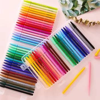 

Premium Painting Hard head Pen Set Watercolor pen Gel pen 12/24/36 colors Markers Pen Effect Best For Coloring Books Manga Comic